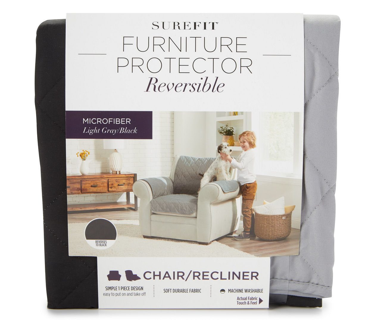 Sure Fit SureFit Microfiber Reversible Chair/Recliner Furniture