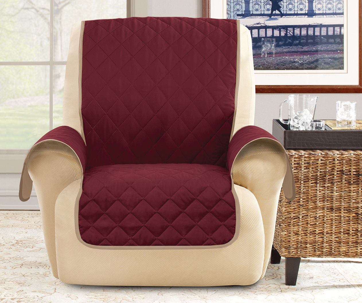 Collections Etc Thick Padded Tapestry Booster Tufted Chair Cushion 16.5 X  15.5 X 4.5 Burgundy : Target
