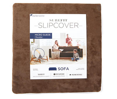Chocolate Micro Suede Stretch Sofa Slipcover