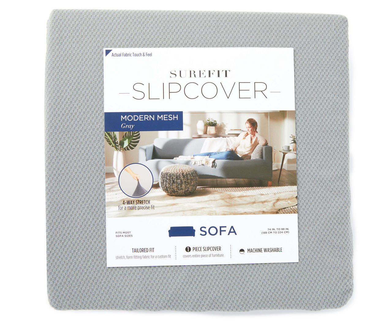 Gray Modern Mesh Stretch Sofa Slipcover