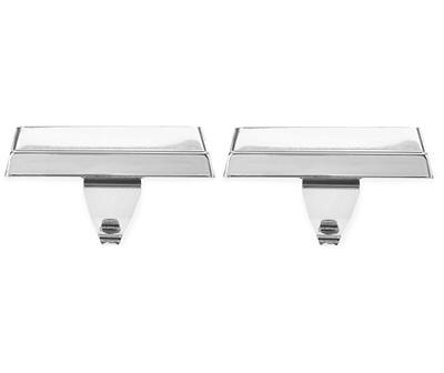 Silver Metal Bar Stocking Holders, 2-Pack
