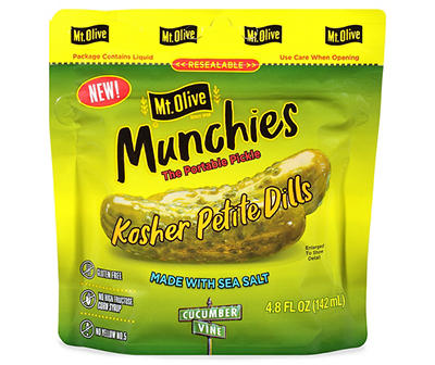 Mt Olive Munchies Kosher Petite Dills Pickles 4.8 fl oz