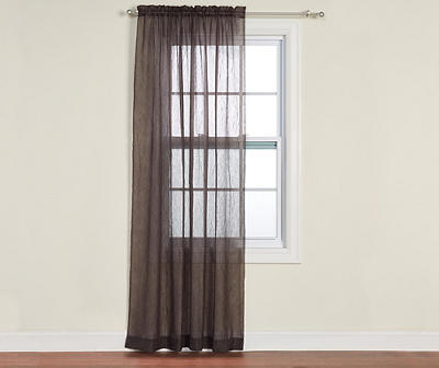 Coal Gray Crushed Voile Curtain Panel, (84