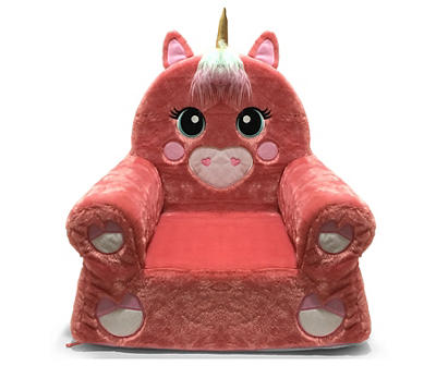 Kids' Pink Unicorn Foam Armchair