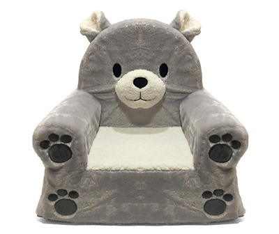 Kids' Gray Bear Foam Armchair