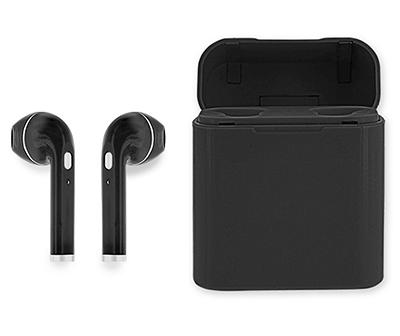 Black & Gunmetal Bluetooth True Wireless Earbuds with Charging Case