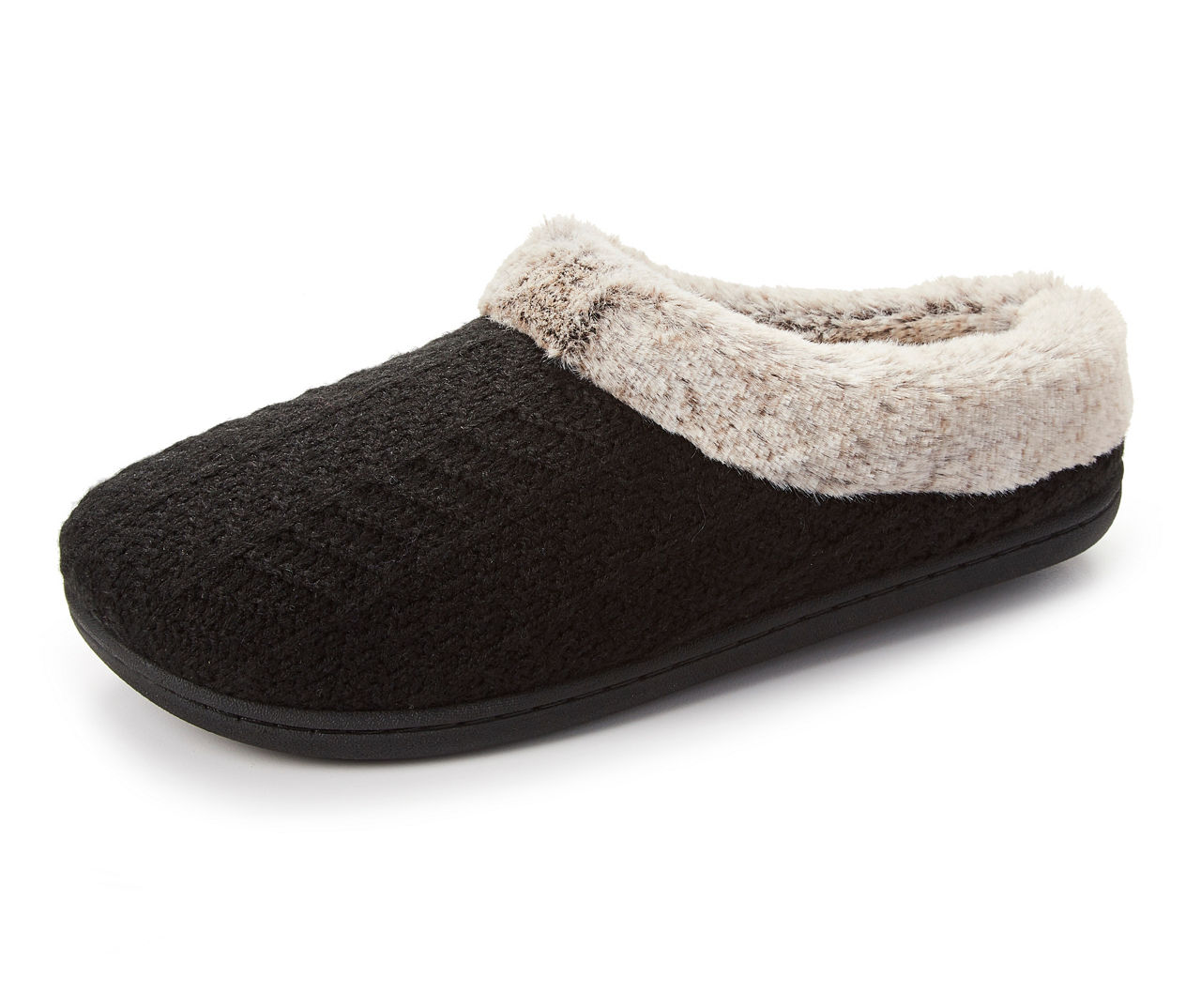 Women's Black Velour A-Line Slippers | Big Lots