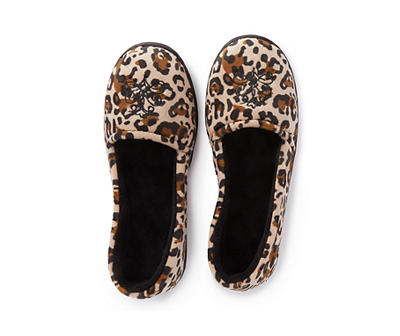 Women's Leopard Velour A-Line Slippers