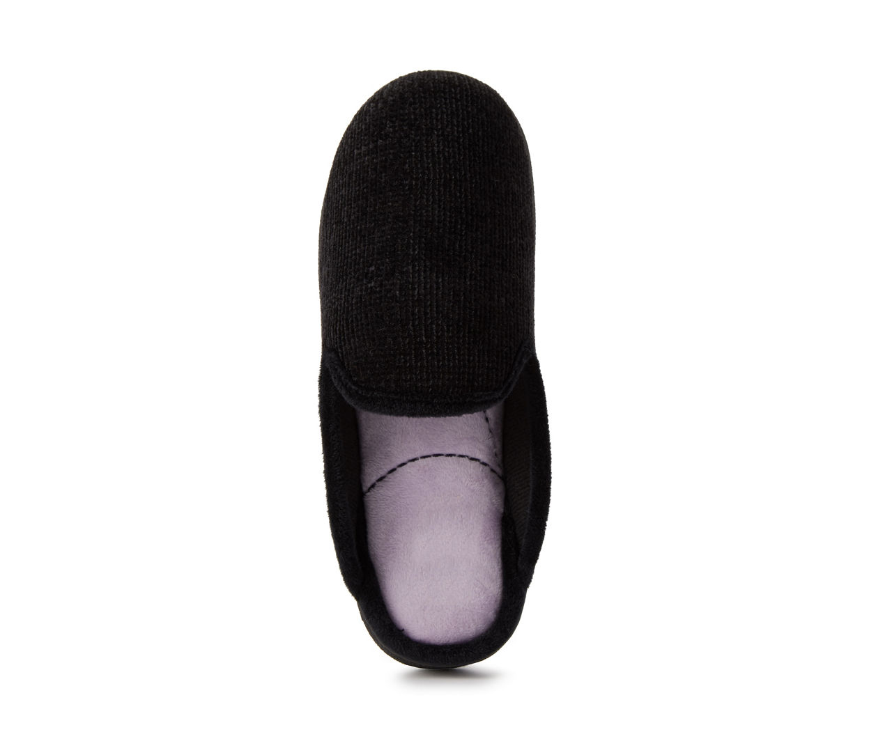 Women's Medium Black Chenille Extended Tab Slippers Big Lots