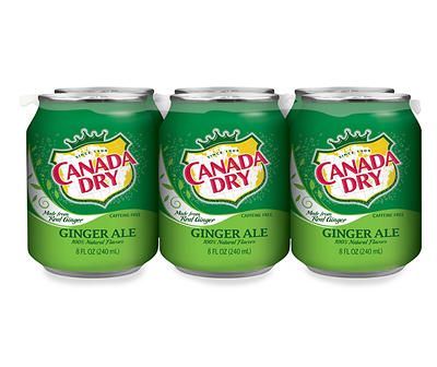 Canada Dry Ginger Ale, 8 Fl Oz Cans, 6 Pack