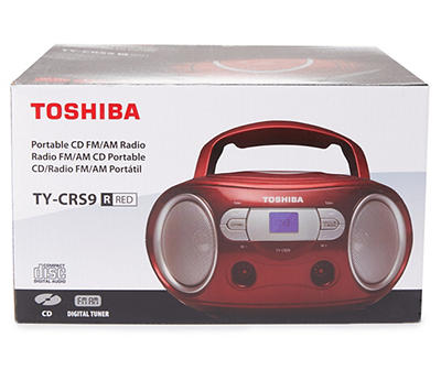 TOSHIBA PORTABLE CD BOOMBOX RED