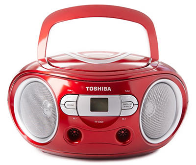 TOSHIBA PORTABLE CD BOOMBOX RED