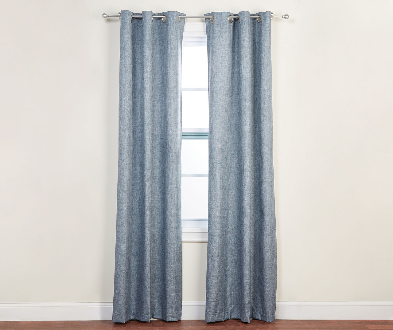 Winchester Indigo Room-Darkening Curtain Panel Pair, (84")