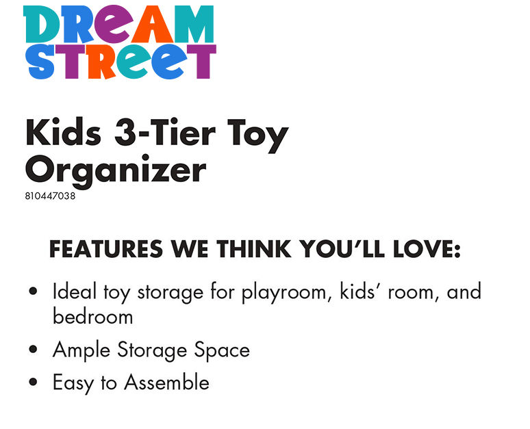 TheLAShop Multi-Color 3-Tiers Kid's Toy Organizer with 9 Storage Bins –