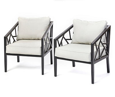Verrado Black Cushioned Club Patio Chairs, 2-Pack
