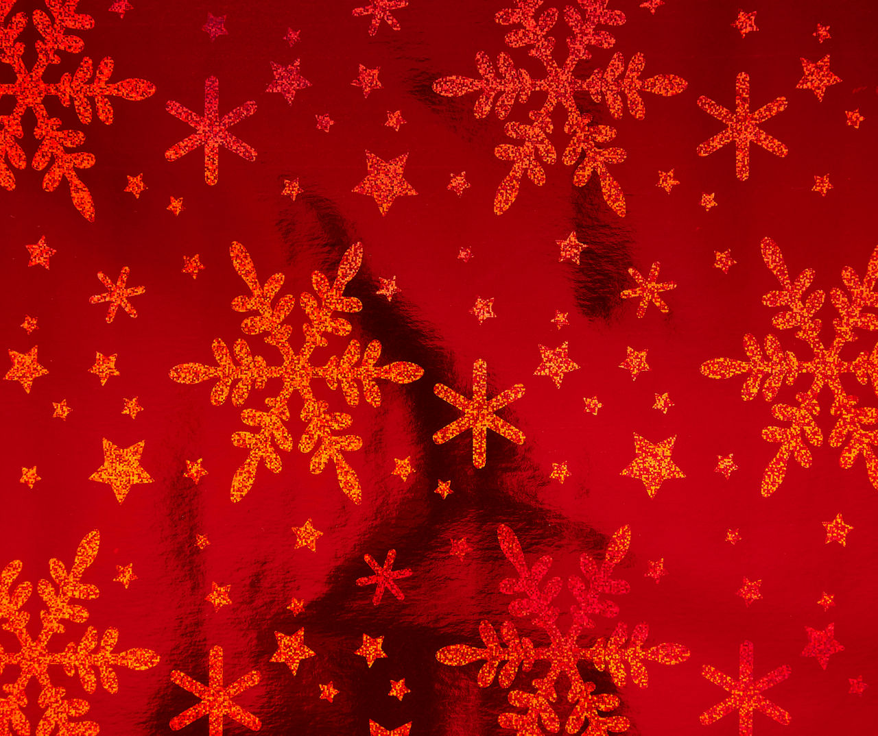 Winter Wonder Lane Red, Silver & Gold Snowflake Prismatic Wrapping Paper  Roll, (25 sq. ft.)