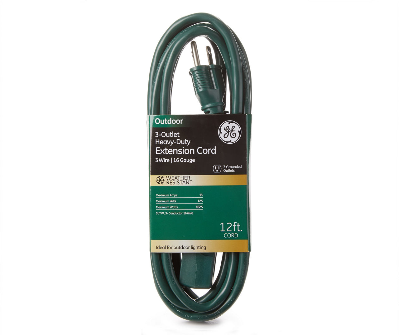 GE Green 3Outlet HeavyDuty Extension Cord, (12') Big Lots