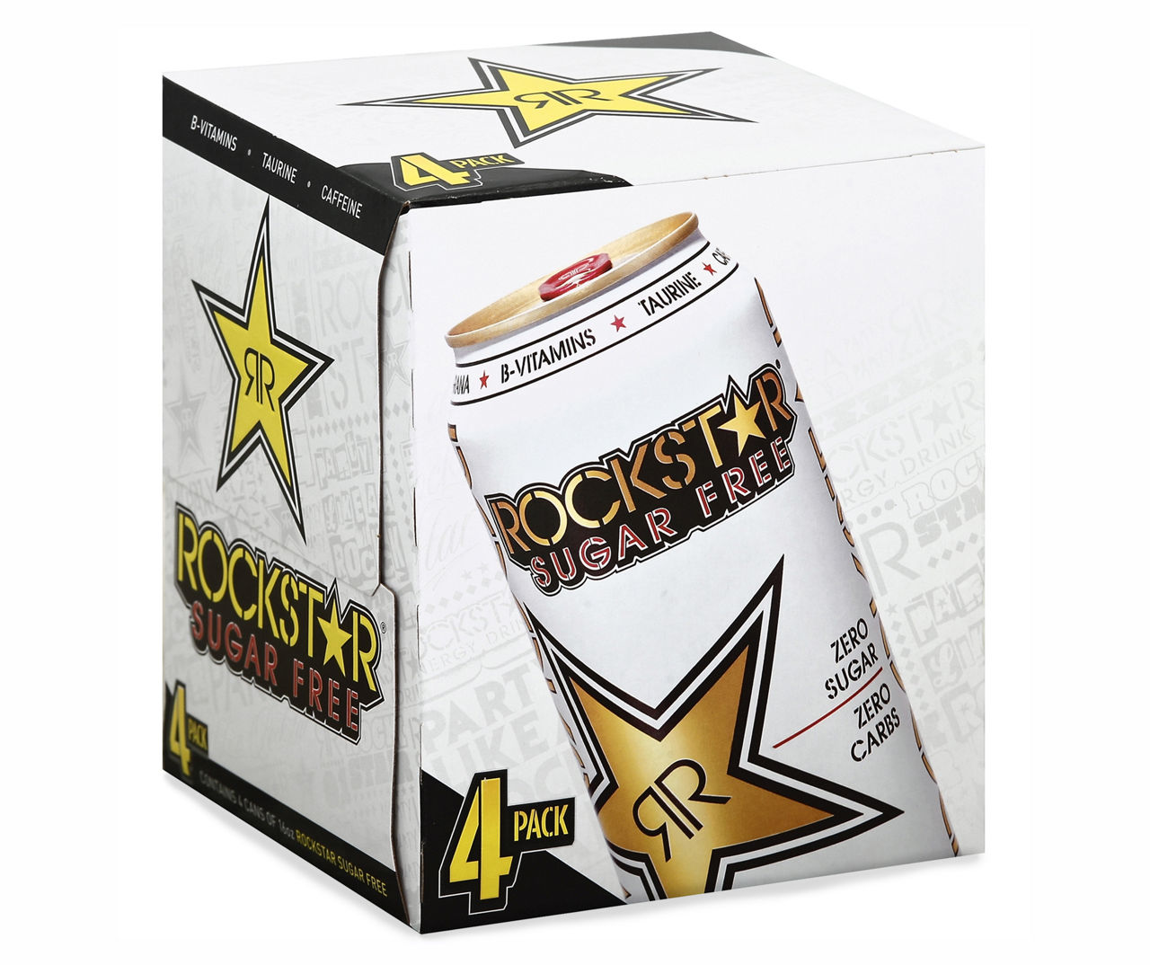 Rockstar Energy Drink, Sugar Free, 16 Fl Oz (Pack of 4)