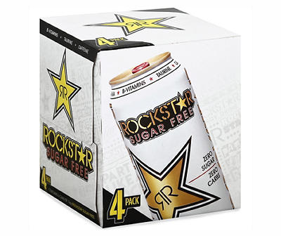 Rockstar Sugar Free Energy Drink 16 Fluid Ounce 4 Pack Aluminum Cans