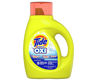 Tide Simply + Oxi Liquid Laundry Detergent, Refreshing Breeze, 20 loads, 31 fl oz