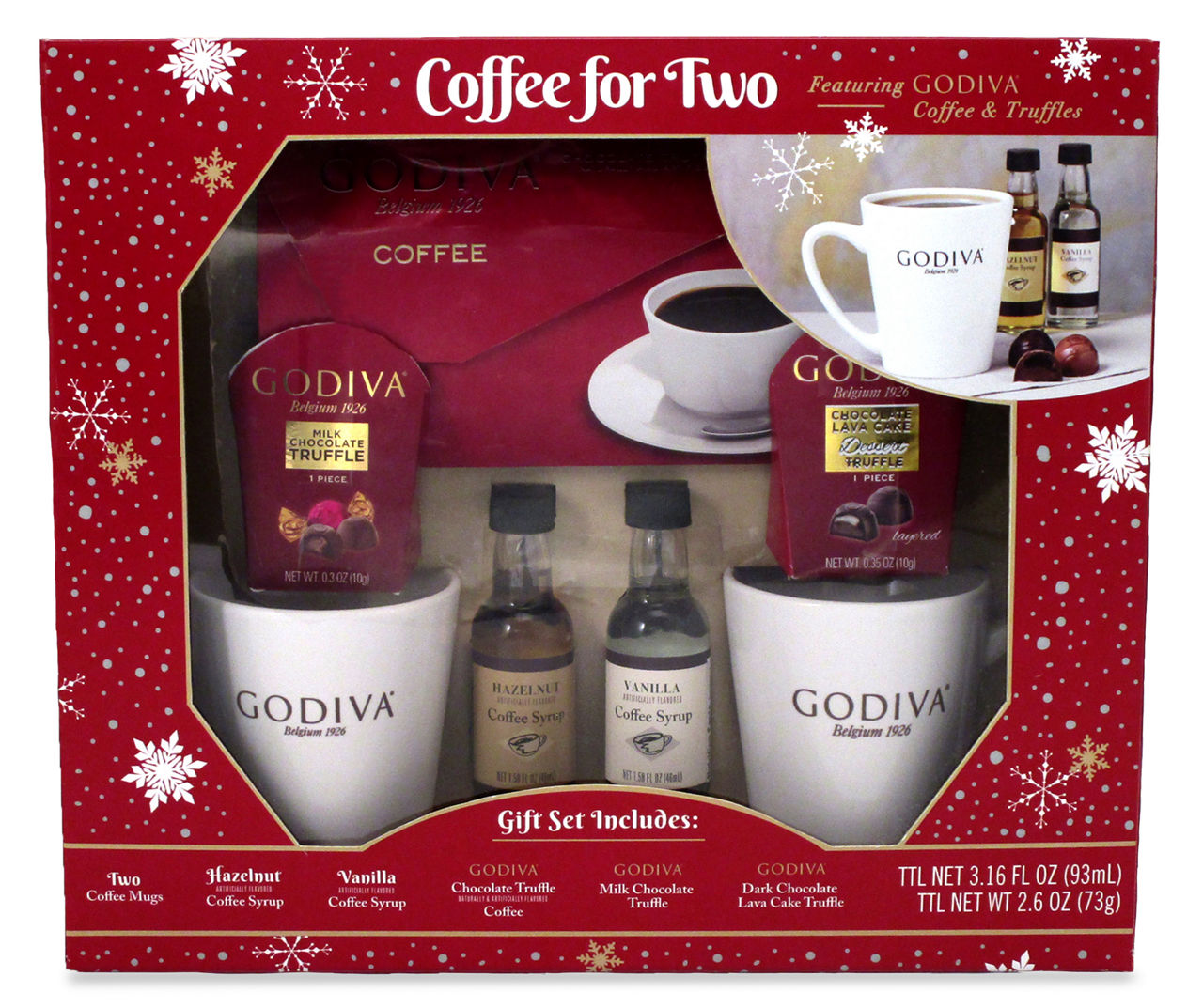 Godiva Coffee For Two Gift Set, 5.81 Oz.