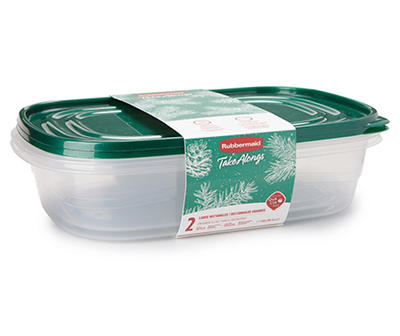 Rubbermaid Green TakeAlongs Large Rectangle Containers, 2-Pack