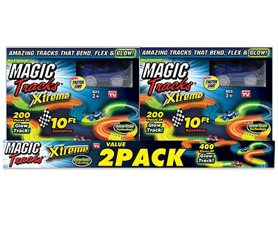 NEW Magic Tracks Crash Race track Set 10ft As Seen on TV Glow in the Dark 2 cars 