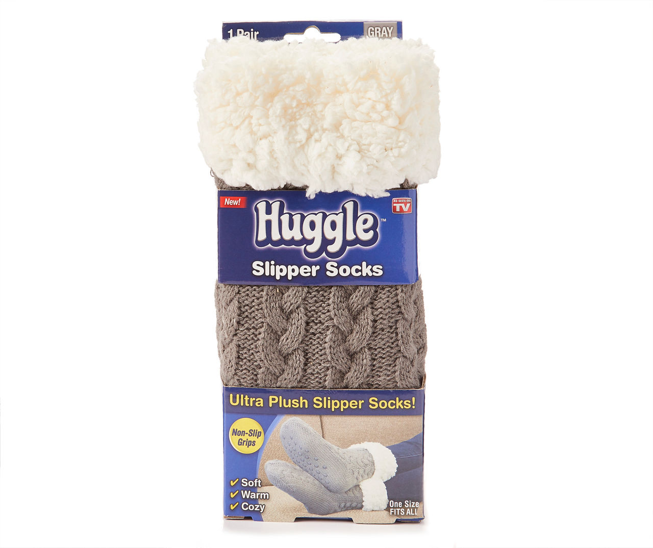 As Seen On TV Gray Huggle Slipper Socks Big Lots