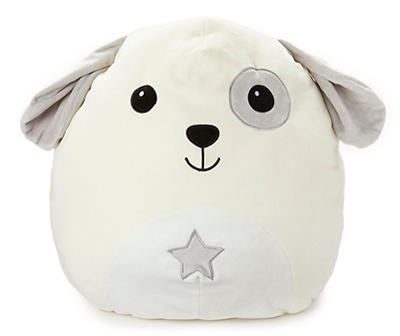 Cream & Gray Puppy Smooshie Pillow