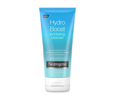 Neutrogena Hydro Boost Gentle Exfoliating Daily Facial Cleanser with Hyaluronic Acid, Face Wash Clinically Proven to Increase Skin's Hydration Level, Oil-Free & Non-Comedogenic, 5 oz