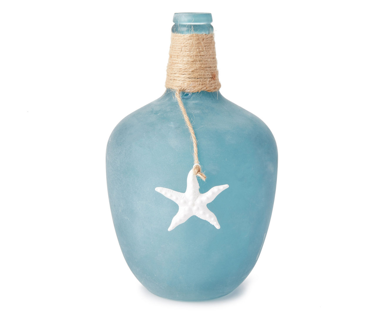 Blue Starfish Frosted Glass Bottleneck Vase Big Lots