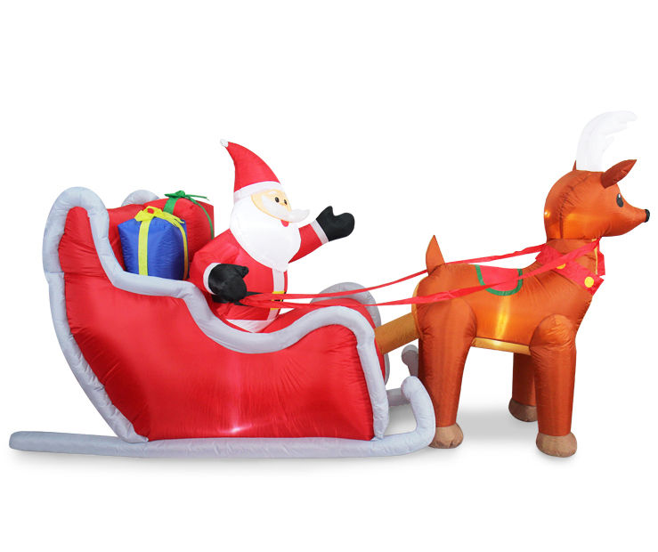Winter Wonder Lane 10' LED Inflatable Santa & Reindeer Big Lots