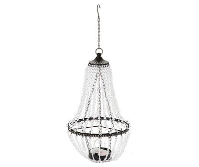 Acrylic Crystals & Metal LED Battery-Operated Chandelier with Remote