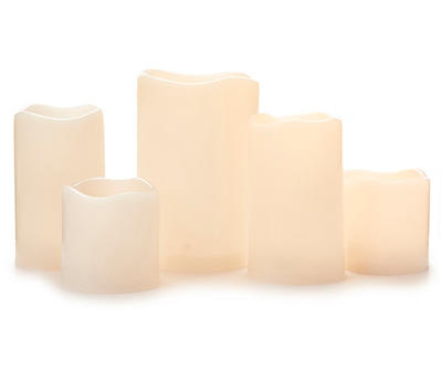 Warm White LED Battery-Operated Candle Set, 5-Pack
