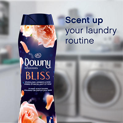 Downy Infusions In-Wash Scent Booster Beads, Bliss, Sparkling Amber & Rose, 14.8 oz