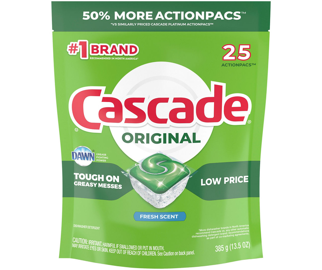 Cascade Fresh Scent Original Dishwasher Pods, Actionpacs Dishwasher  Detergent Tabs - 25ct : Target