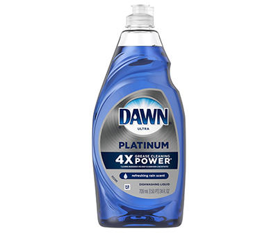 Dawn Platinum Dishwashing Liquid Dish Soap, Refreshing Rain Scent, 24 fl oz
