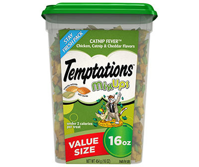 Temptations MixUps Catnip Fever Chicken Catnip & Cheddar Flavors Treat for Cats Value Size 16 oz