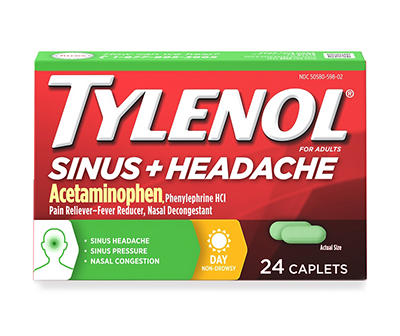 Sinus + Headache Daytime Caplets, 24-Count
