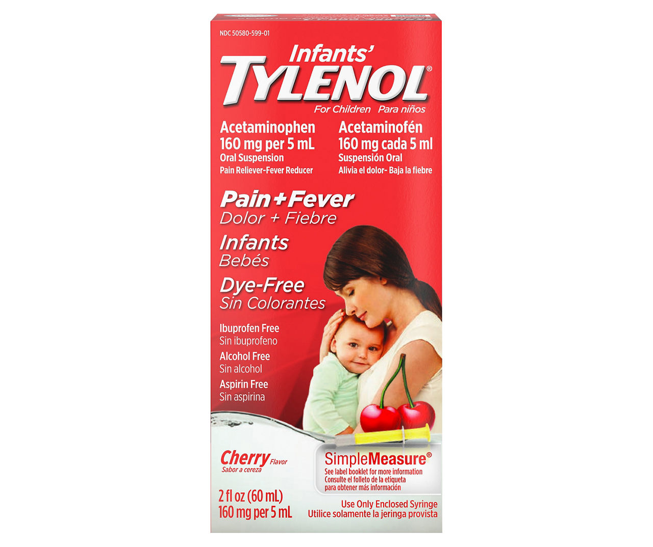 Tylenol Cherry Flavor Infant Liquid Pain Relief & Fever Medicine, 2 Oz
