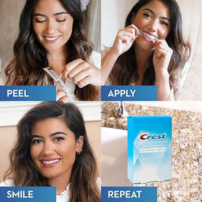 Crest 3D Whitestrips Noticeably White At-home Teeth Whitening Kit, 10 Treatments, Visibly Whitens Teeth in just days
