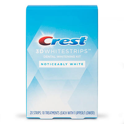 Crest 3D Whitestrips Noticeably White At-home Teeth Whitening Kit, 10 Treatments, Visibly Whitens Teeth in just days
