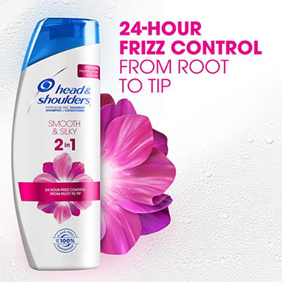 Head and Shoulders Smooth & Silky Paraben Free 2in1 Dandruff Shampoo and Conditioner, 31.4 fl oz