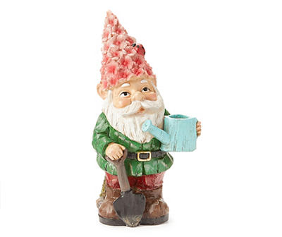 Gnome with Flower Hat Statuary, (12