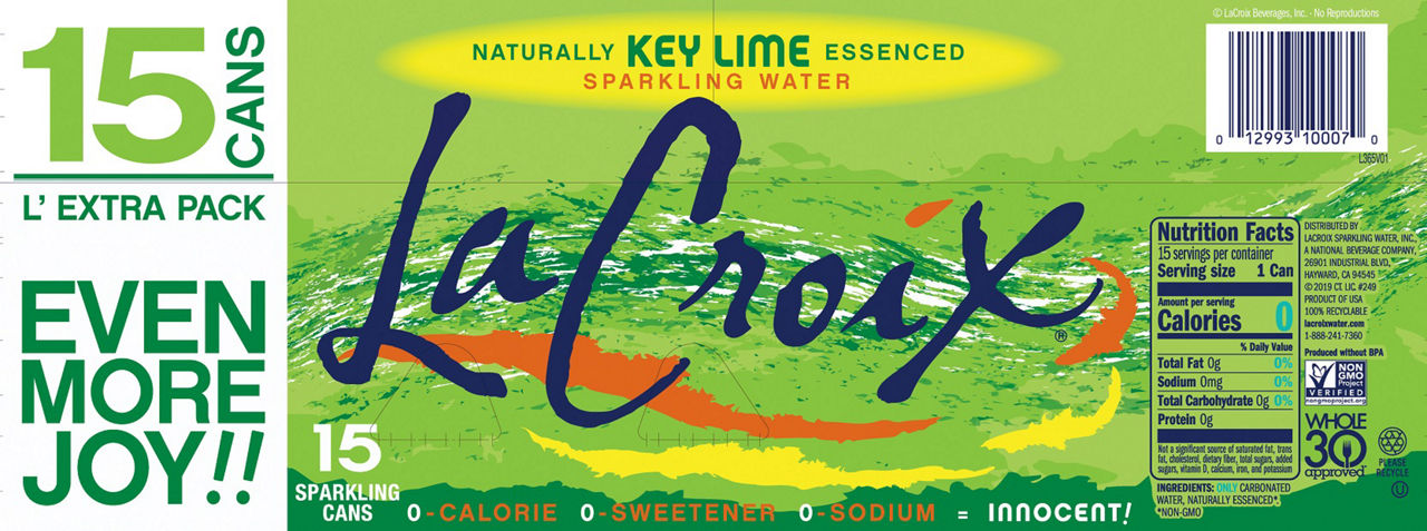 Key Lime Sparkling Water, 15-Pack
