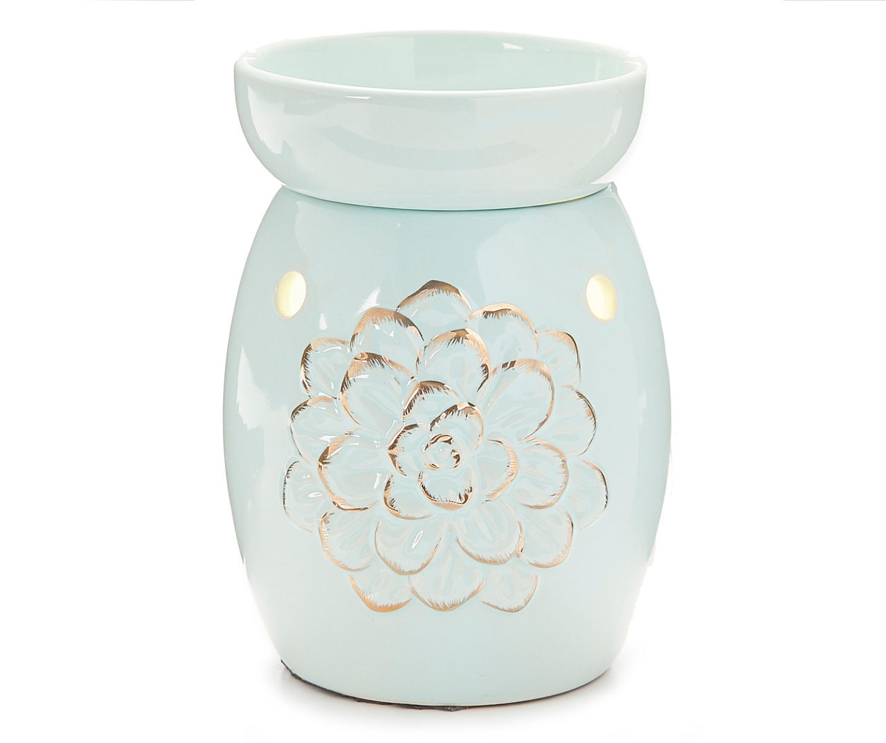 Living Colors Light Blue Floral Ceramic Wax Warmer | Big Lots