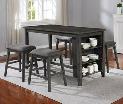 Raleigh Gray Storage Pub Dining Table