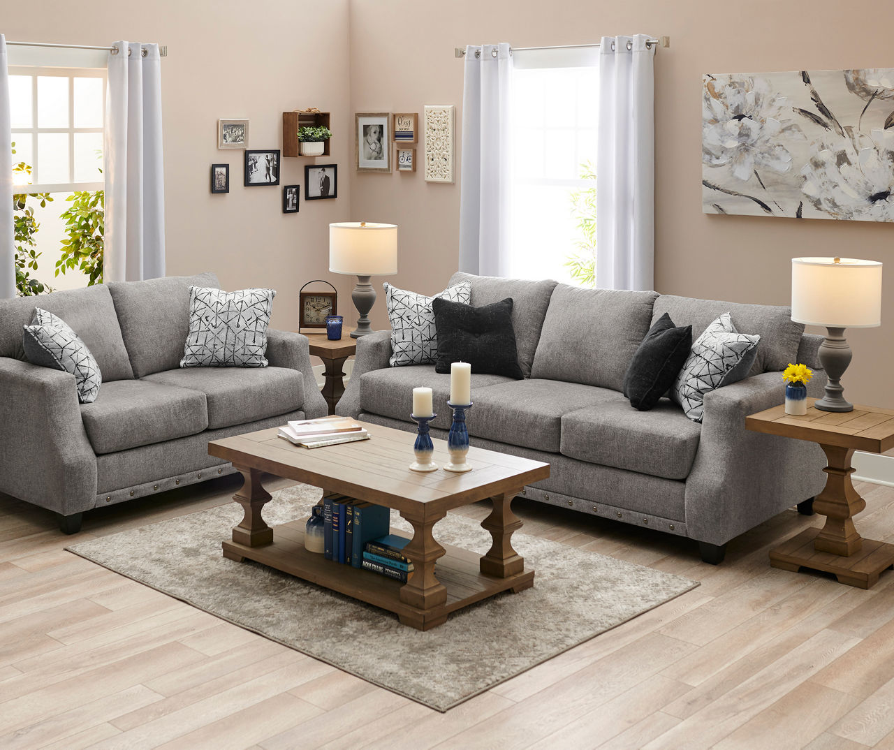 Broyhill Alexandria Gray Sofa Big Lots