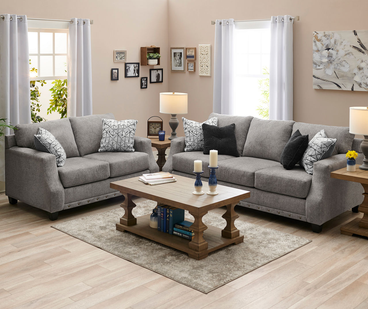 Small deals grey loveseat