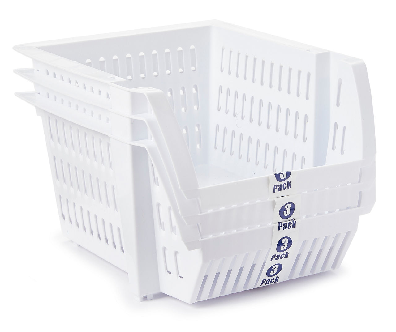 White Small Stacking Bins, 3Pack Big Lots